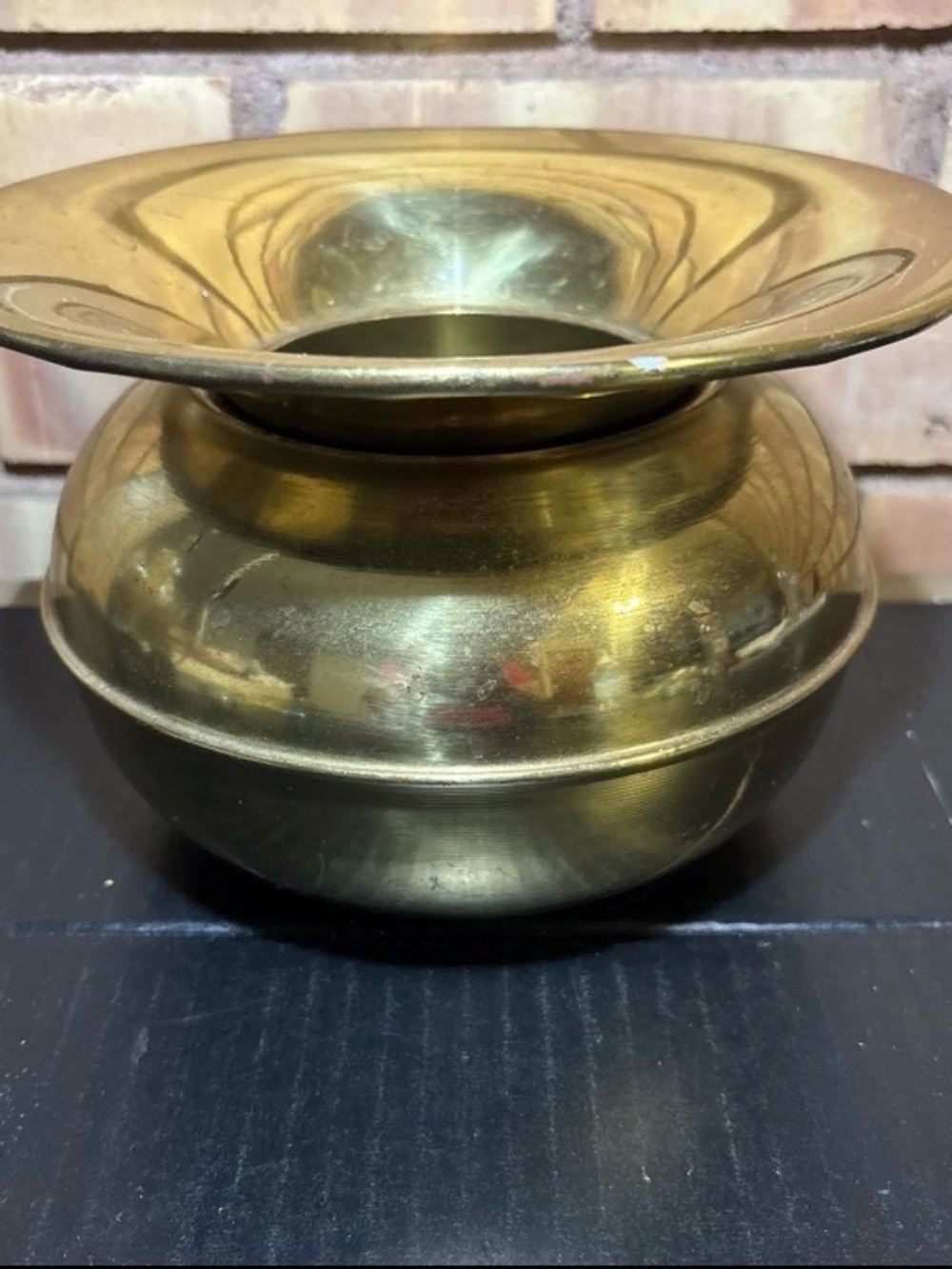 Vintage Brass Spittoon  - Made In England Old West / Barroom Decor Dateline